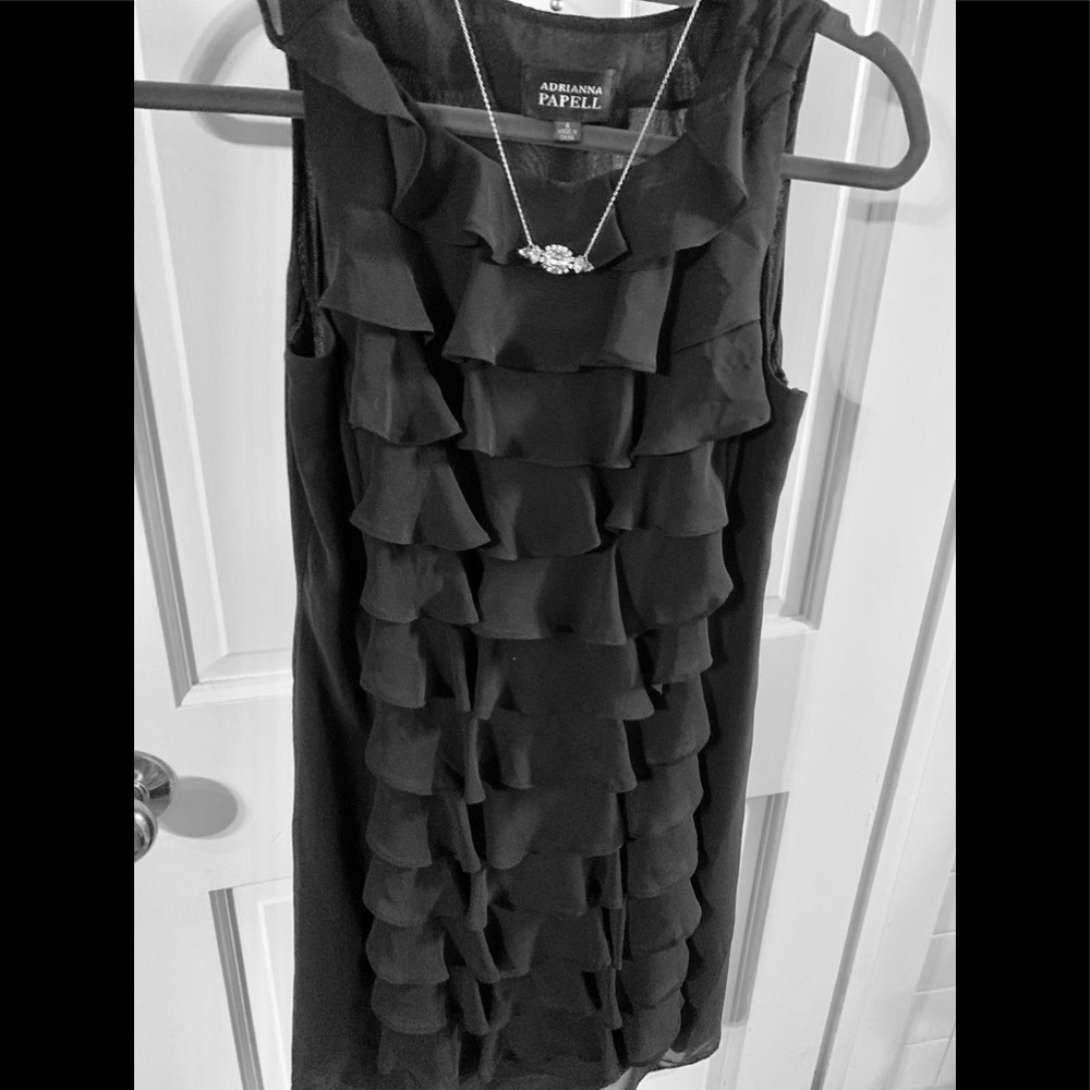 Adrianna Papell Sleeveless Ruffle Front Dress